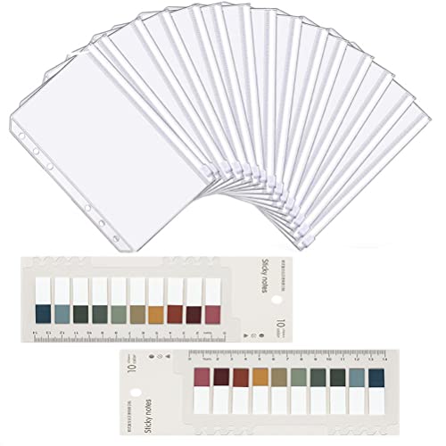 Lot de 15 sacs zippés A6 sacs de classeur imperméables à feuilles en vrac 6 trous sacs étanches à fermeture éclair transparent pour dossiers, documents, cartes Cover