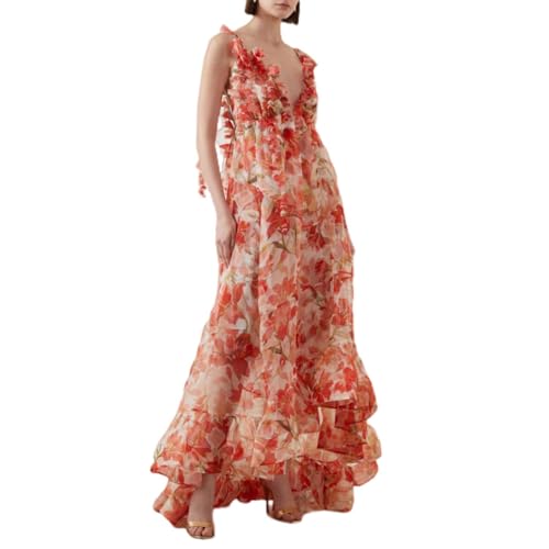 Women's Fashion Floral Pressure Pleated Evening Dresses Long Holiday Style Bridesmaid Dresses Dresses