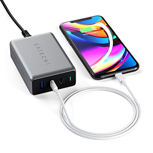 Image of Satechi 100W USB C PD Compact GaN Charging Station - Compatible with MacBook Air /Pro /Neo, iPad Air /Pro, iPhone 17 to 12 Series, AirPods, Apple Watch, Android, Windows