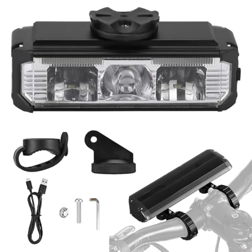 Luz delantera para bicicleta, recargable, 1000 lúmenes, luz frontal de seguridad para bicicleta, impermeable, 7 modos recargables, accesorios deportivos y al aire libre para carretera, montaña