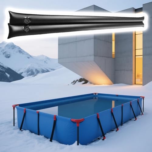 Bâche de piscine protégée en hiver avec ces 3 sacs de rétention de jardin