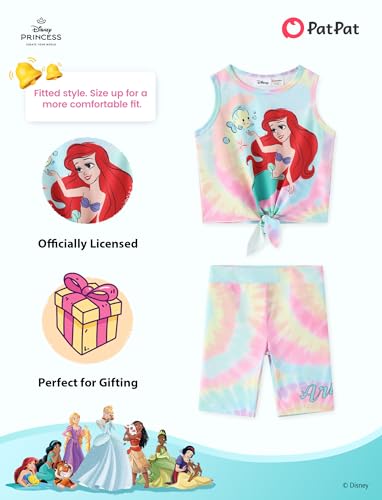 Image of Disney Stitch丨 Frozen丨 Minnie Mouse丨Princess丨Winnie Tank Top+Dolphin Shorts Girls Outfits Workout Athletic Set Summer