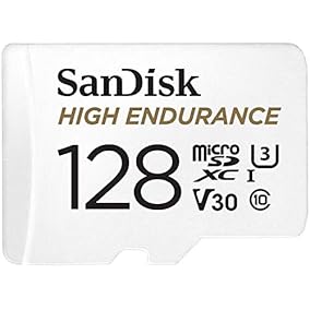 SanDisk High Endurance MicroSD Card 128GB + Rescue Pro Deluxe for Dash Cams and Home Surveillance Systems, High Power and Durability, Full HD/4K Video - White