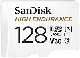 SanDisk 128GB High Endurance Video MicroSDXC Card with Adapter for Dash Cam and Home Monitoring systems - C10, U3, V30, 4K UHD, Micro SD Card - SDSQQNR-128G-GN6IA