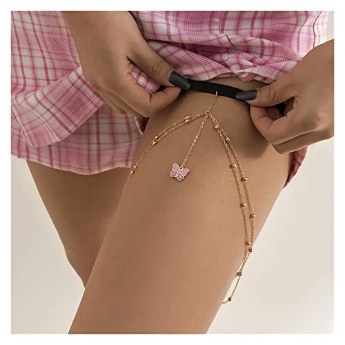 Boho Beinkette Personalisiert - Strass Oberschenkelkette Gold/Silber