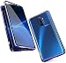 Produktbild Hülle für Realme X2 Pro Handyhülle 360 Grad Komplettschutz[Magnetische Adsorption] Ultra dünn Metallrahmen Schutzhülle Vorne und Hinten Transparent Gehärtetem Glas Schutz Flip Cover,Blau