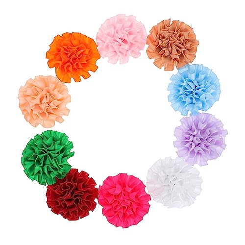 TOGEVAL 10個 カーネーション布の花 猫ブラシ ペット キット 猫の爪 犬の魅力の花 中型犬用首輪 子猫の首輪の花 子犬の花の魅力 子犬の首輪の花 猫の首輪チャーム 猫の花の魅力 清める