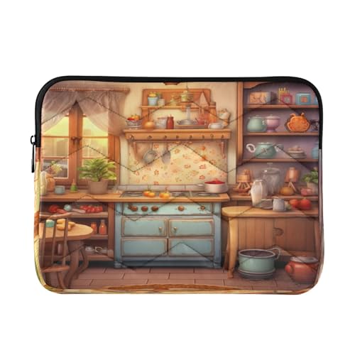 Funda para portátil de 13-14 pulgadas con diseño Cartoon House miniatura 1
