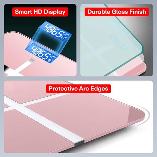 Image of Prime Pick Pro Digital Weight Machine Smart Bathroom Weighing Scale LCD Display Auto Off Temperature Indicator 180kg Capacity Tempered Glass Pink Pack of 1
