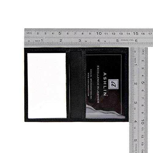 Ashlin Genuine Leather Double ID Holder. Drivers License|MetroPass|Double Photos Holder| Black [7503-07-01]2