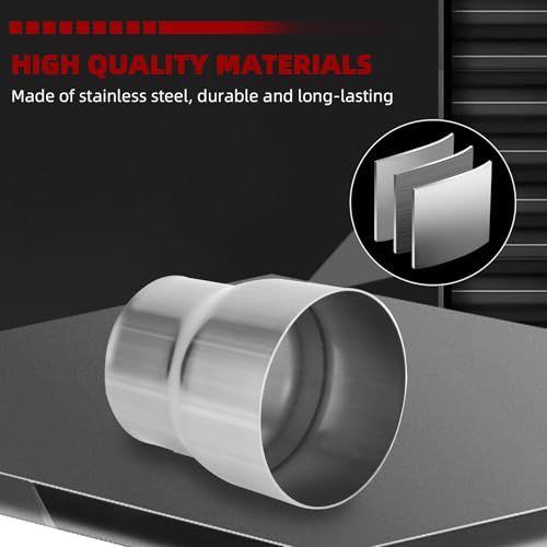 Image of A-KARCK Exhaust Adapter Connector 3 inch ID to 3.5 inch ID, Exhaust Pipe Reducer 4 inch Overall Length 304 Stainless Steel