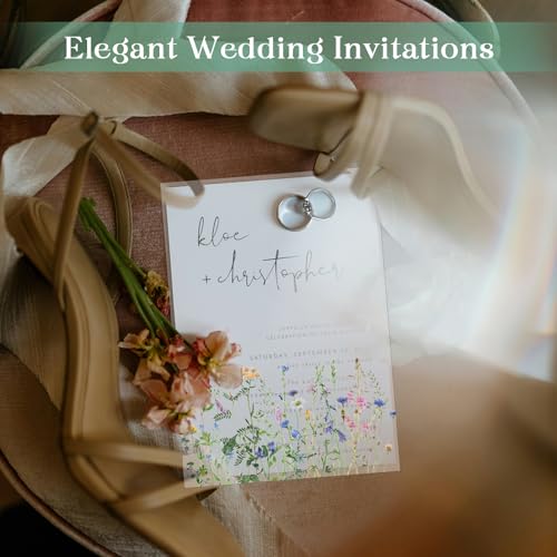MotiMind Pacote com 150 papel de velino de flores silvestres para convites de 12 x 17 cm, cartões pa
