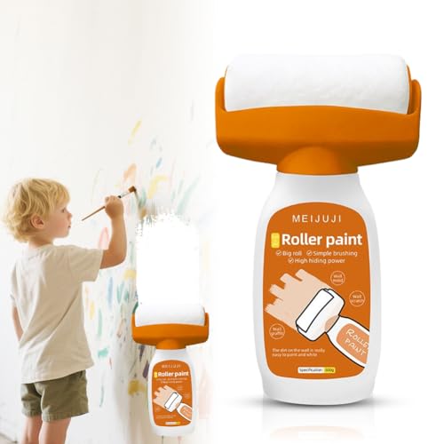 Peelanmall Pintura para retocar paredes blancas, 500 g, color blanco, borrador de pared para paredes blancas para graffiti, arañazos, manchas, grietas (embalaje naranja)