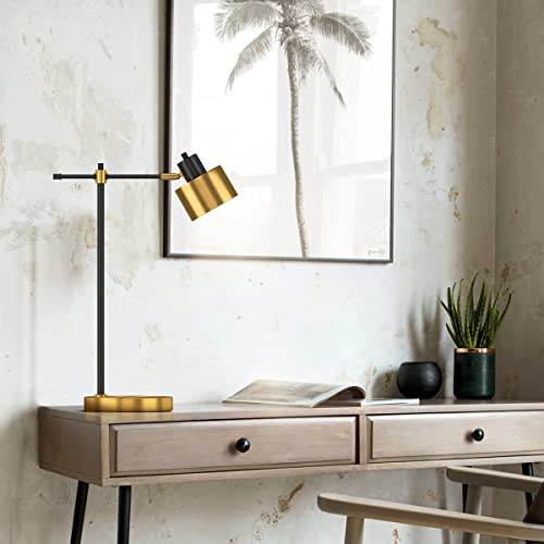 Oyears 22.2 Inch Modern Industrial Desk Lamp For Reading Led Metal Table Lamp Light For Office Bedroom Study Room Living Room Nightstand Bedside Lamps Gold And Matte Black Accent Finish thumb #3