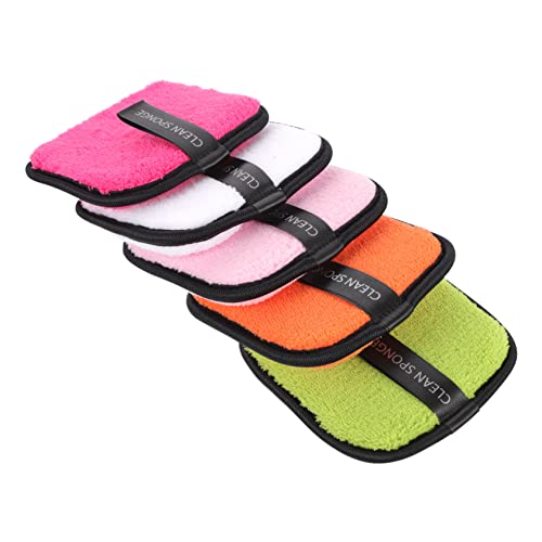 WRITWAA 5piezas Esponjas Desmaquillantes Reutilizables De Algodón De Almohadillas Faciales Para Limpieza De Maquillaje Colores Aleatorios Para y