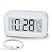 SZELAM Wecker,Klein Wecker Digital,5.1" LCD-Display mit USB-Ladegerät,Schlummer,Minuten,Datumskalender Temperaturalarmanzeige Nachttisch Einfache Einrichtung für Heimreise Schlafzimmer Küche (Weiß)