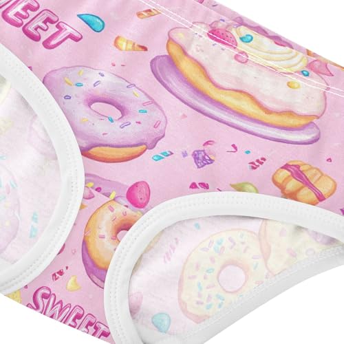 Wusikd Cakes Doughnuts Girls' Underwear Cotton Sweets Girls Briefs Soft Toddler Underwear 2T4