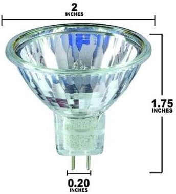 KOR (Pack of 10) MR16/FL - Flood- 12V - MR16 - GU5.3 Bi-Pin Base - Light Bulb with Clear Lens Cover - MR16 (20)