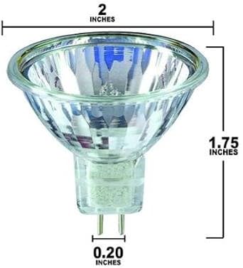 KOR MR16 20W Halogen Flood Light Bulbs, 12V, GU5.3 Bi-Pin Base, 10-Pack