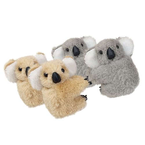 ASAKKURA 4個ぬいぐるみ風かわいいコアラヘアクリップ 女の子用ファンかわいい動物爪クリップ カジュアル パーティー用おしゃれ髪留めアクセサリー