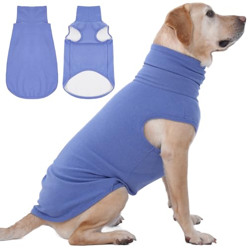 IECOii XXL Dog Sweater - Stretch Fleece Vest with Turtleneck,Green,XX-Large, Warm Christmas Winter Pullover for Large Dogs Like Pitbulls, Turtleneck D
