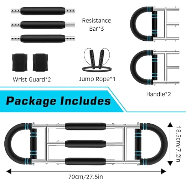 MoKo Twister Arm Trainer, Arm Exerciser Adjustable Resistance Levels from 60-170 lbs, Chest Workout Equipment for Enhancing Upper Body Muscle, Arm Strength Trainer with Jump Rope & Wrist Guards