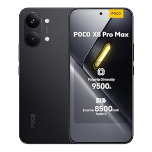 POCO X8 Pro Max, Smartphone 12+256GB, Flagship Dimensity 9500s, 8500mAh (typ) batterij, ultrahel AMOLED-scherm, 50MP Light Fusion 600 met OIS, Zwart, 1 jaar extra garantie, Oplader niet inbegrepen