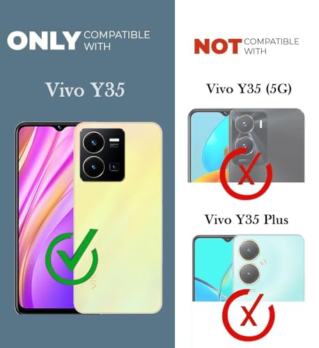 Image of Jkobi Lifetime Anti-Yellow MagSafe Compatible Clear Back Cover Case for Vivo Y35 (Sleek Hard Crystal | Shockproof and Camera Protection)