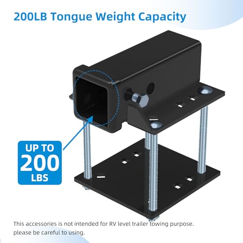 Image of Bolt-On RV Hitch Receiver - 2 inch Adapter for 3-4 inch Camper Beams, 200lbs Reinforced Cargo Rack & Bike Mount