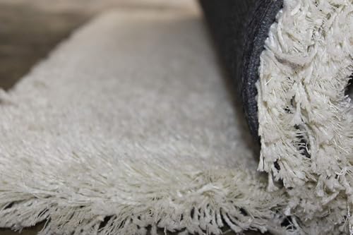 Image of Round Plain Fur Rugs for Hall and Drawing Room 7x7 Feet White