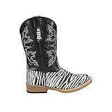 Roper Square Toe Glitter Zebra Western Boot (Toddler/Little Kid)