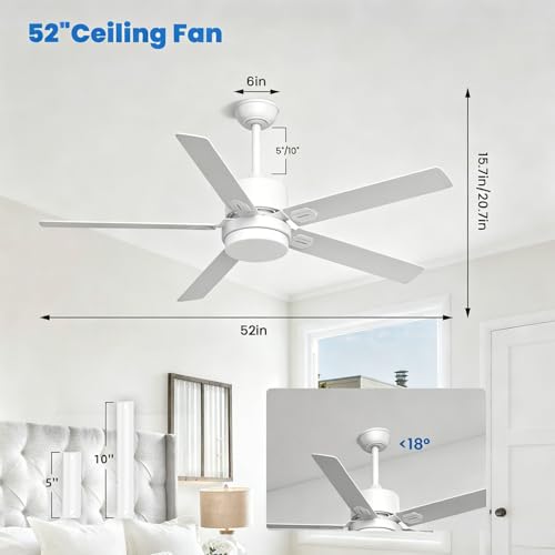 Image of Obabala Ceiling Fan with Light 60 Inch, DC Motor Ceiling Fan with Remote and APP Control, Dimmable LED Color Changing, Reversible Quiet Fan for Bedroom Living Room Indoor Outdoor, Modern
