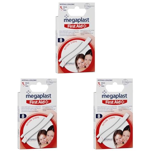 Megaplast - Apósitos estériles para sutura (8 unidades) (Paquete de 3)