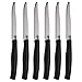 Set 6 coltelli da tavola, Lama seghettata in Acciaio Inox, Manico in plastica PP, Nero, SìChef