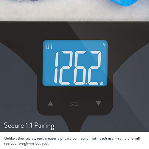 Image of Weight Gurus Bluetooth Smart Connected Body Fat Scale with Large Backlit LCD, by Greater Goods (Black)