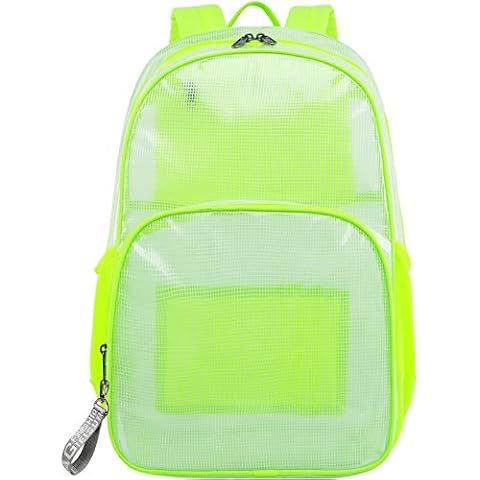 mygreen Clear Transparent PVC School Backpack, Heavy Duty Clear Backpack for Work, Security, Sporting Events (Fresh Green, Large) Cover