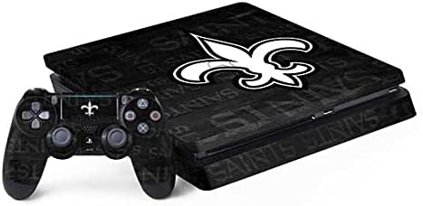 Skinit Decal Gaming Skin Compatible with PS4 Slim Bundle - Officially Licensed NFL New Orleans Saints Tropical Print Design