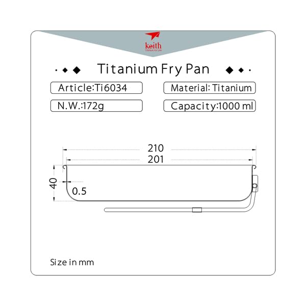 Keith Titanium Fry Pan Ti6034