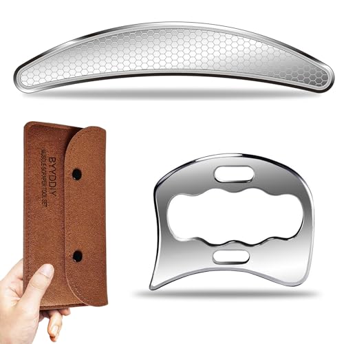BYYDDIY Stainless Steel Muscle Scraper Tools Set,Gua Sha Scraping Massage Tools,IASTM Tools(DC1)