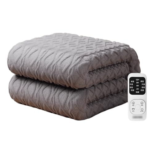 PEKJI Cotton Heated Throw with Automatic Shut-Off Multi Zone Double Electric Blanket Cozy Electric Blankets 5 Heat Settings