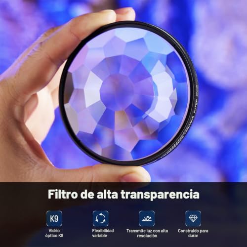 Filtro de prisma de caleidoscopio 67mm con refracción múltiple para cámara 3