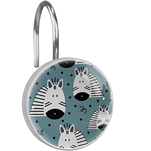 Rideau de douche impeccable avec ces crochets zèbre à pois en inox - 2