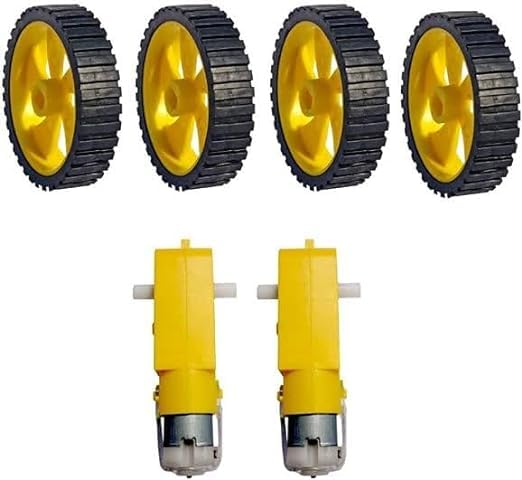 SP Electron Combo Of 2PCs DC BO Motor 3-6V Dual Shaft Gear Motor With 4 Pcs Plastic Tyre For Making Toys, Science Project, (2 Pcs Motor + 4pcs Wheels) (B0CNYZH5QF) Amazon Price History, Amazon Price Tracker