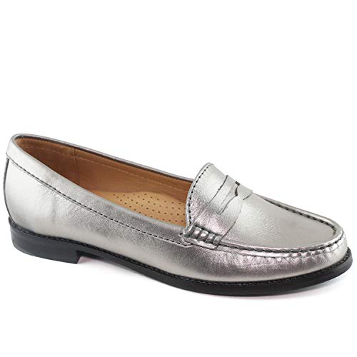 Image of Womens Casual Genuine Leather Comfortable Lightweight Driving Moaccasins Classic Fashion Penny Slip On Ladies Driving Loafer Flat Shoes