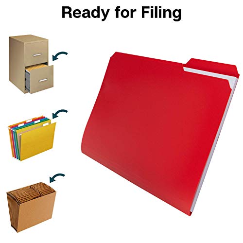Dunwell Plastic Colored File Folders - (12 Pack), Sturdy 1/3 Tab File Folders Letter Size, Assorted Colored Manila Folders 8.5 X 11, Poly File Folders For Documents, File Folders With Tabs, With Label #TOP5