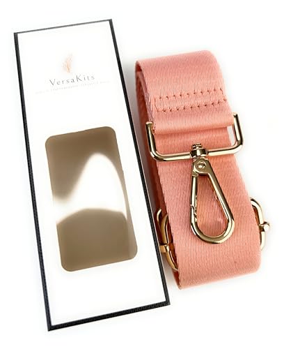 Image of Purse Strap Replacement for Crossbody Bags & Handbags | Premium Webbing with Light Gold Hardware Clip-On Installation Adjustable Length Comfortable Wide Guitar Style Strap