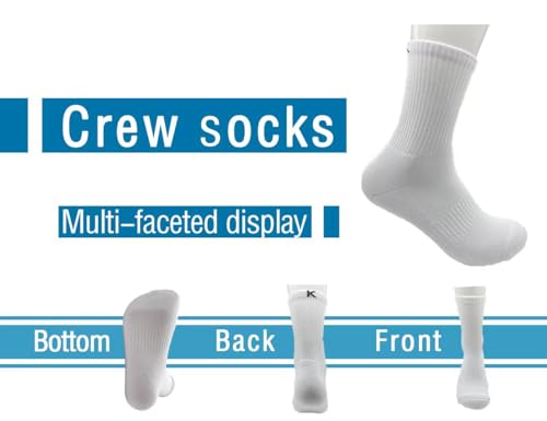 kmaleossy 6 Pairs Crew Socks Cotton Cushioned Performance Breathable Athletic Sports Running Socks for men women4