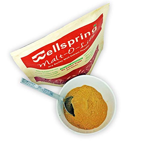 Image of Wellspring Malt O Life Dry Barley Malt Extract Powder - 300 g Pack | Good for Digestive Health| Natural Sweetener | Zero Added Sugar | Makes milk delicious