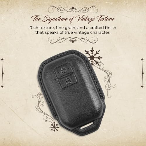Image of keyzone dual leather key cover for Swift, DZire, Baleno, Ertiga, Grand Vitara, Brezza, Fronx, Jimny XL6, Ignis, Glanza, Urban Cruiser Hyryder, Rumion 2 button smart key