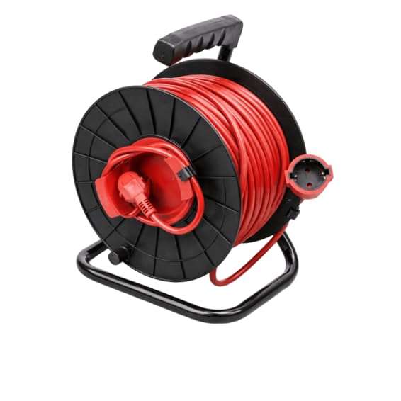Silver Electronics Enrollacables Plástico Jardín IP20 25m 3x1,5mm Negro-Rojo